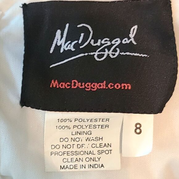 New MAC DUGGAL (10817) White Sequin & Silver Beads Spaghetti Strap Gown Wn's (8) - Picture 10 of 16